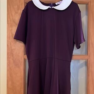 Gorly Purple Dress with White Collar